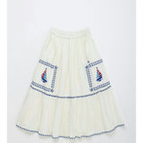 BARCOS EMBROIDERED SKIRT WHITE