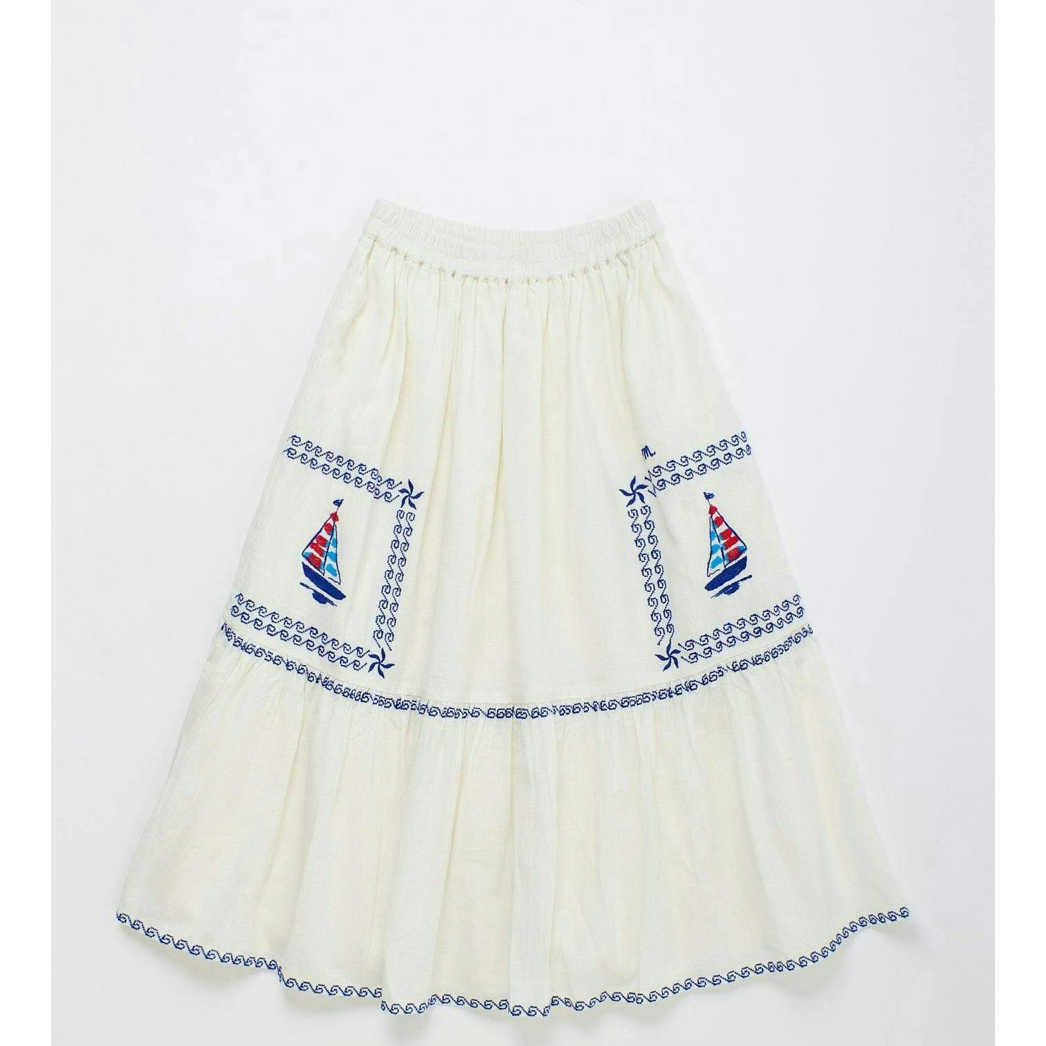 BARCOS EMBROIDERED SKIRT WHITE