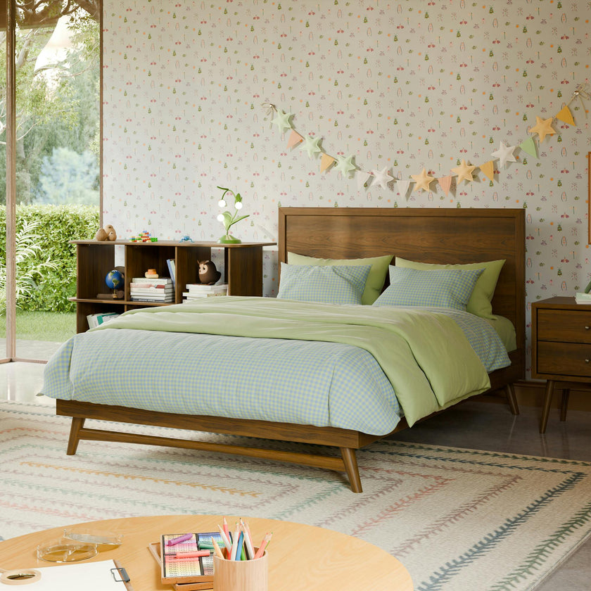 Palma Full Bed in Natural Walnut