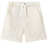 CREW CREAM PLAID WOVEN TEXTURED SHORTS