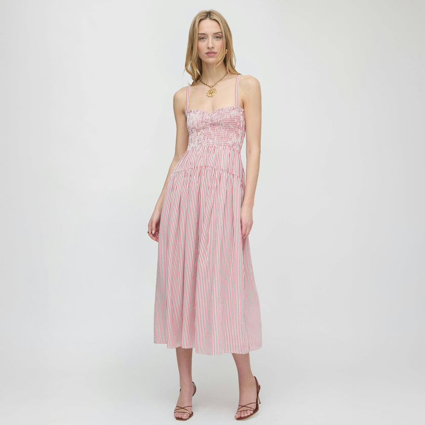 The Rebecca Nap Dress - Red Ticking Stripe