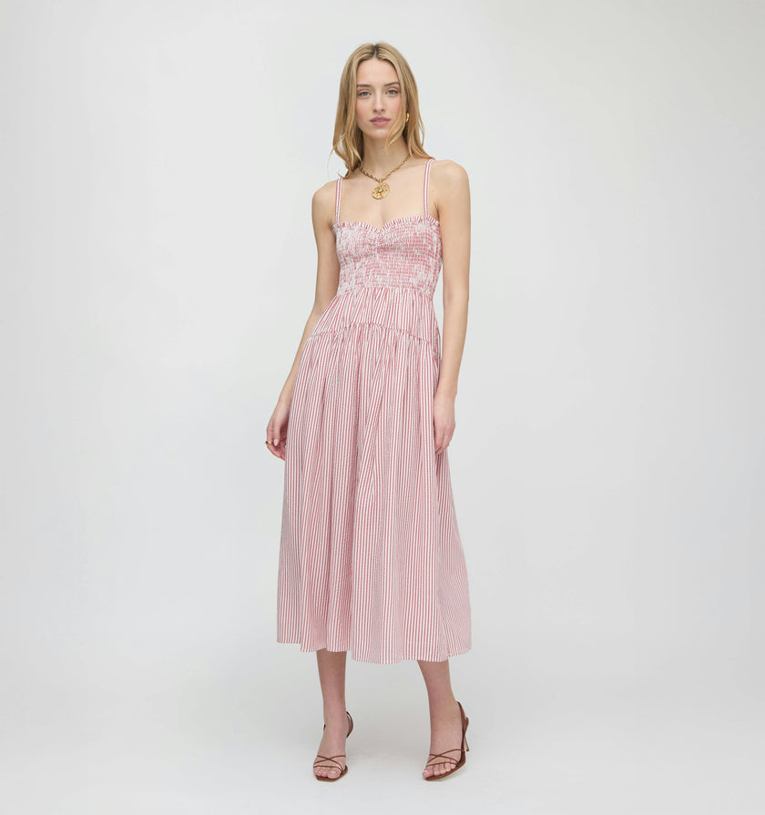 The Rebecca Nap Dress - Red Ticking Stripe