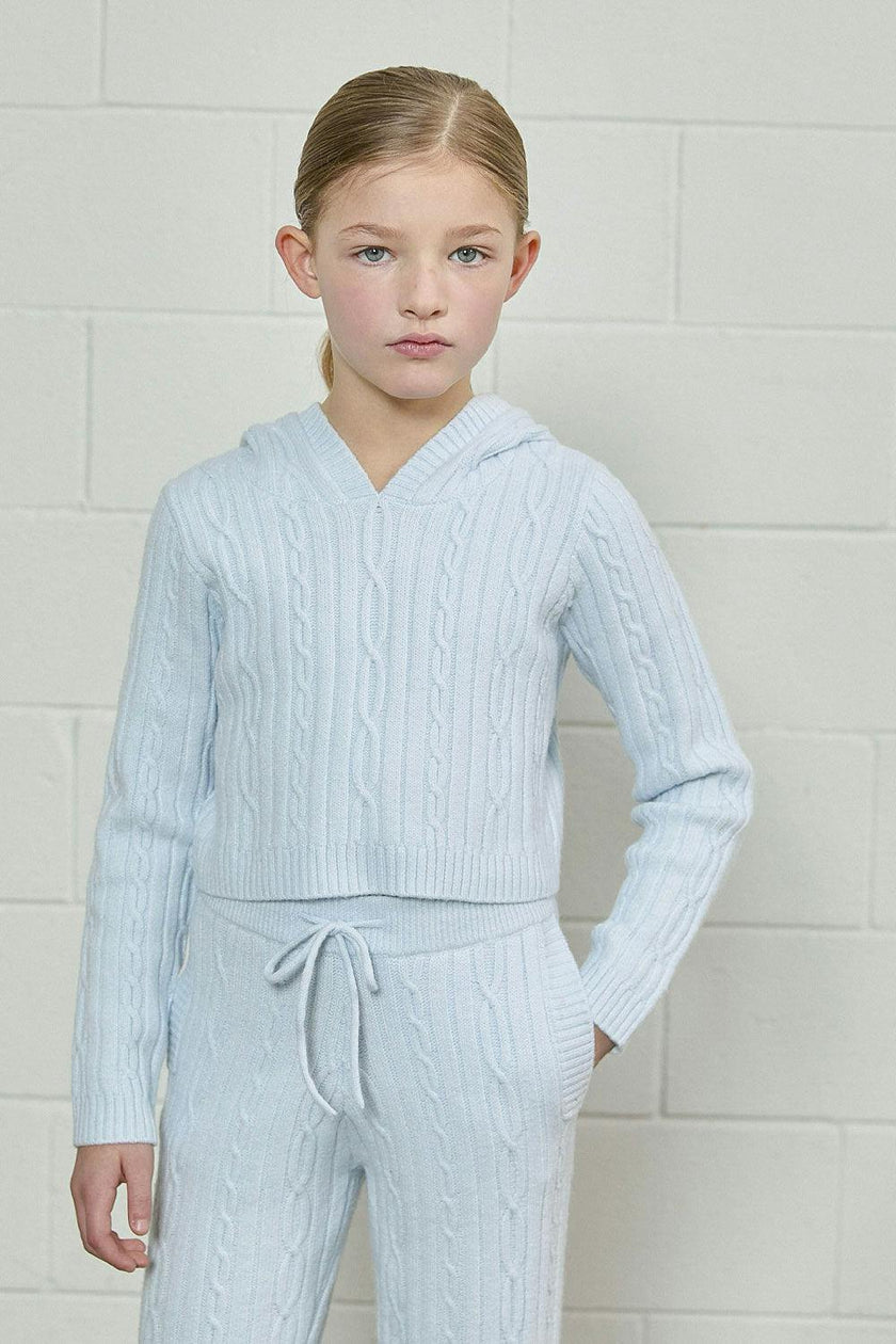 Cable Knit Cropped Hoodie
