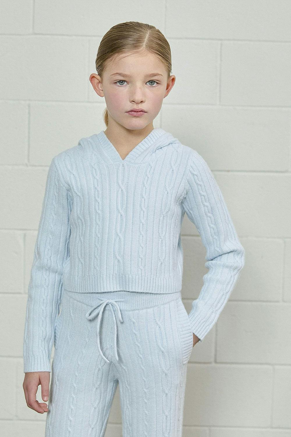 Cable Knit Cropped Hoodie
