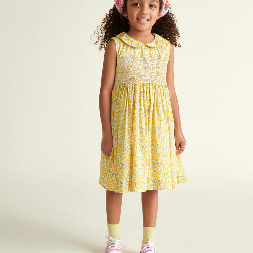 Made With Liberty Fabric Smocked Girls Dress Marina