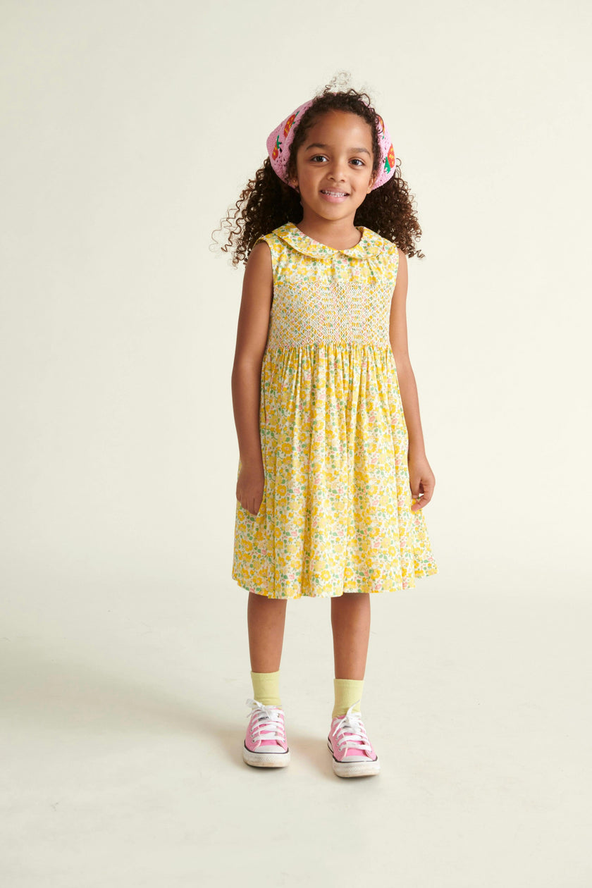 Made With Liberty Fabric Smocked Girls Dress Marina