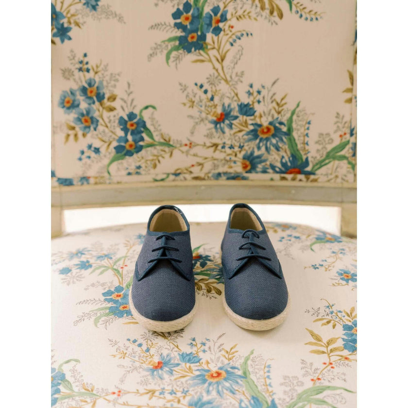 Navy Rowan Canvas Boy Lace Up Espadrille