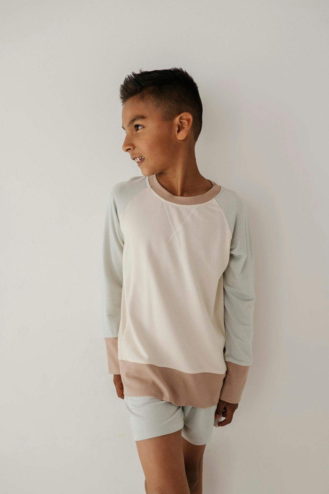 Boys Terry Sweatshirt in Sky Blue
