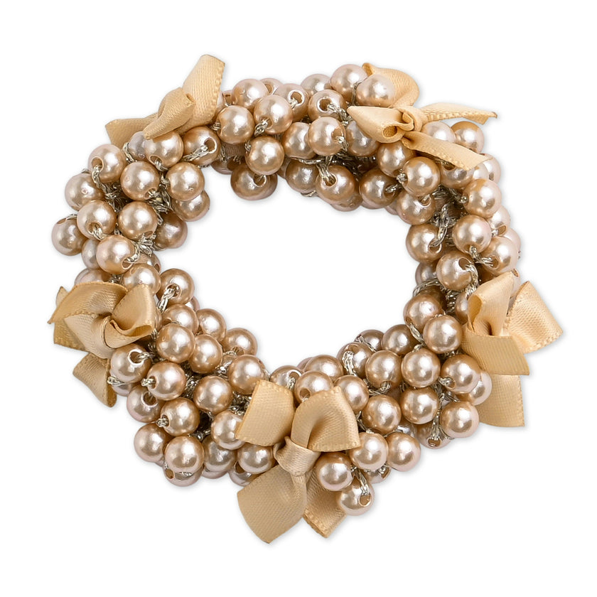 Beaded Bow Scrunchie Set