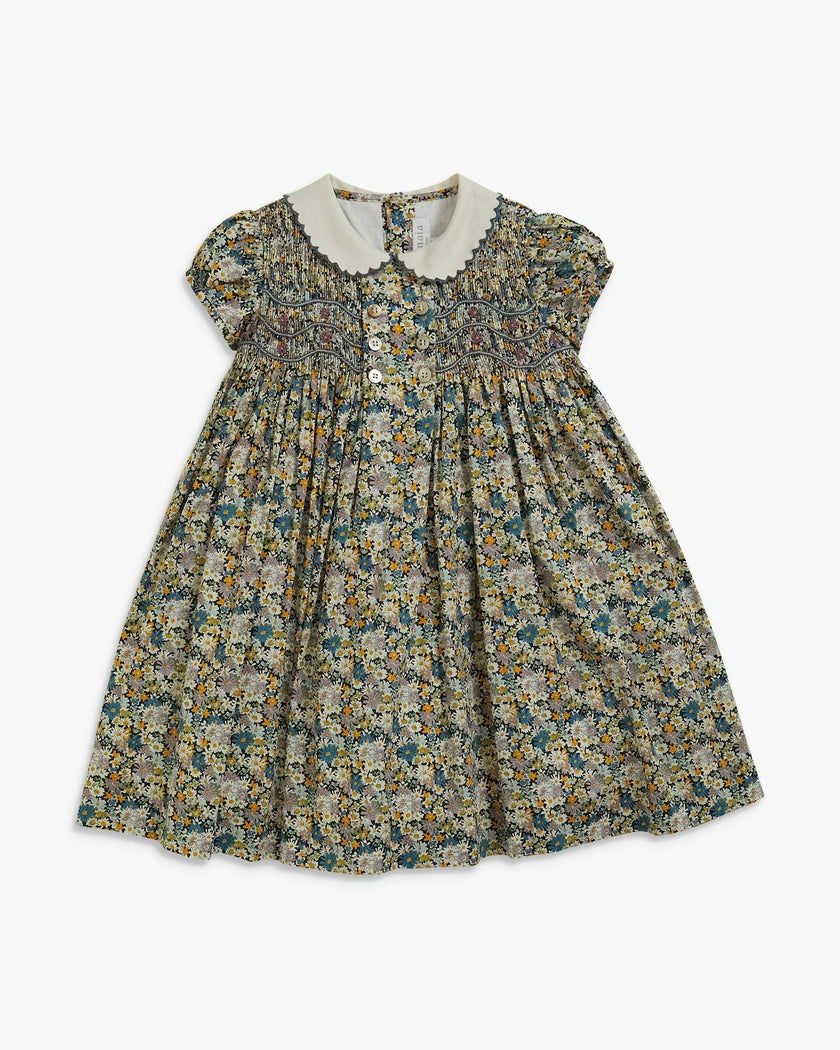 Shirley Dress Blue Green Liberty