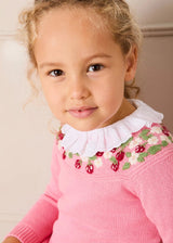 Strawberry Embroidered Jumper in Pink (12mths-6yrs)