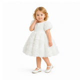 White Bow Rosette Dress