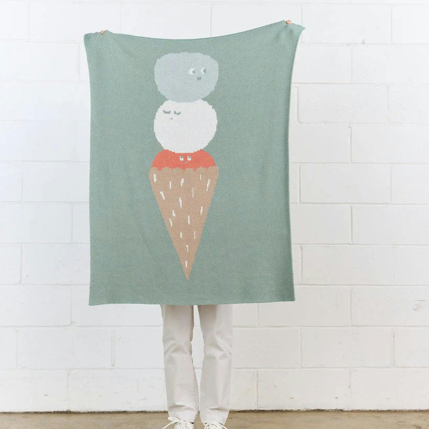 Ice Cream Knit Mini Blanket