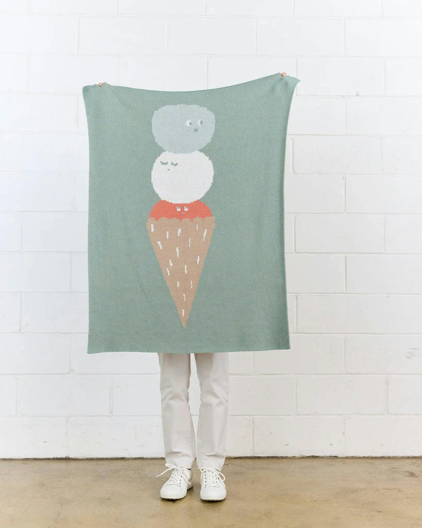 Ice Cream Knit Mini Blanket