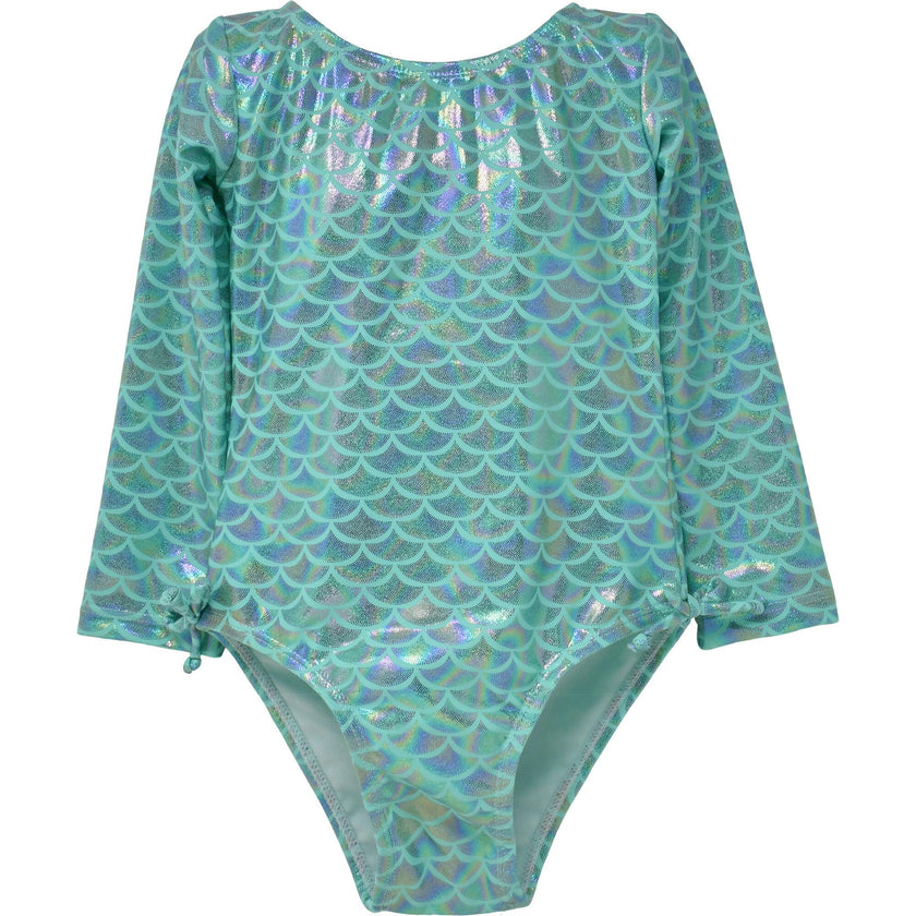 UPF 50+ Charlie L/S Rash Guard Swimsuit - Fairy Tale Scales