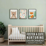 6-Piece Woodland Girl Baby Closet Dividers & 6-Piece Nursery Wall Art Prints Baby Shower Gift