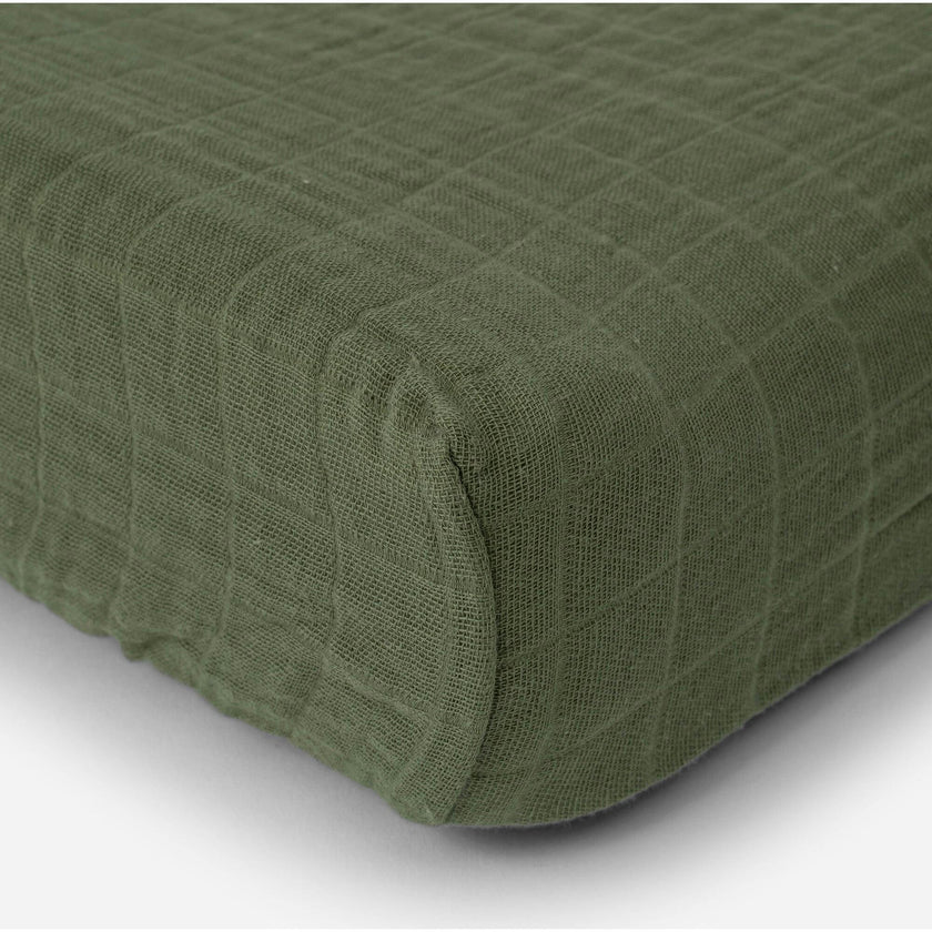 Cotton Muslin Changing Pad Cover - Fern