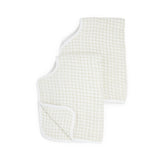 Cotton Muslin Burp Cloth 2 Pack - Tan Gingham