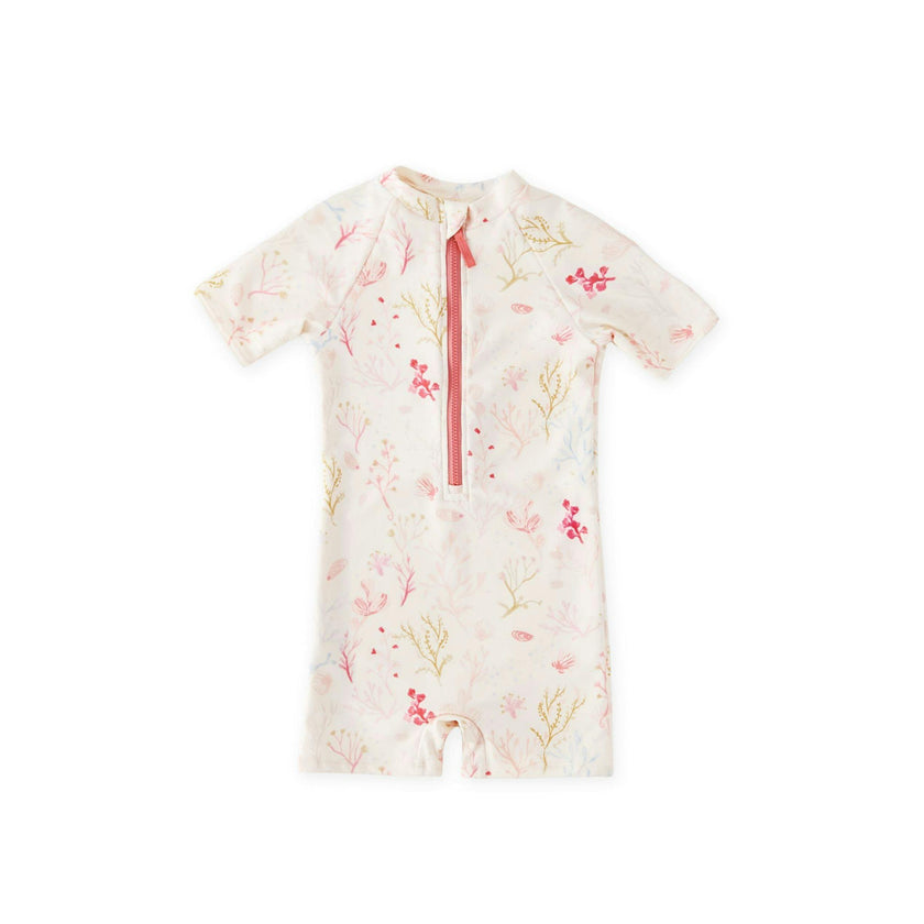 Swim Short Sleeve One-Piece - Sea Bloom
