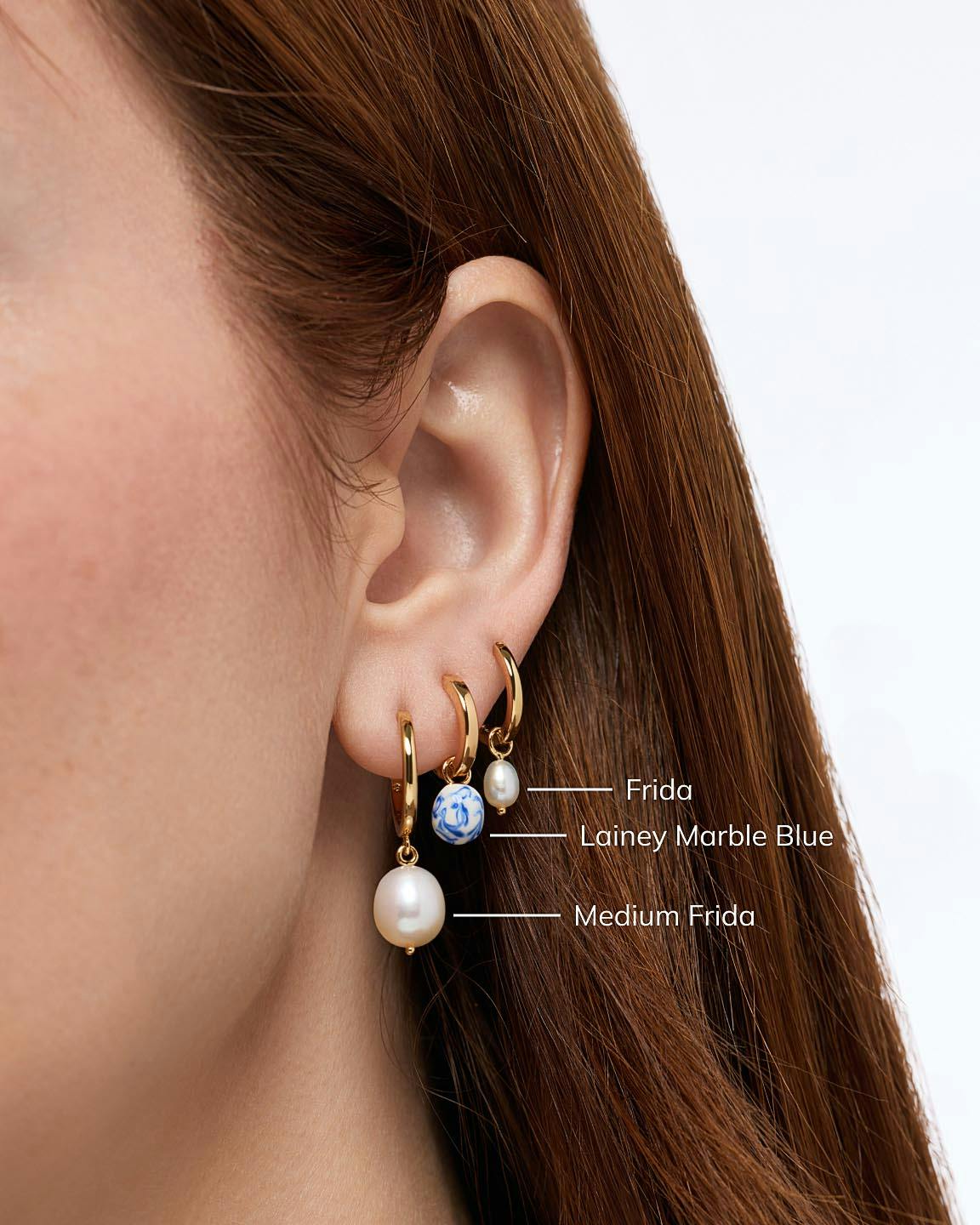 Pearl Huggie Hoops - Frida