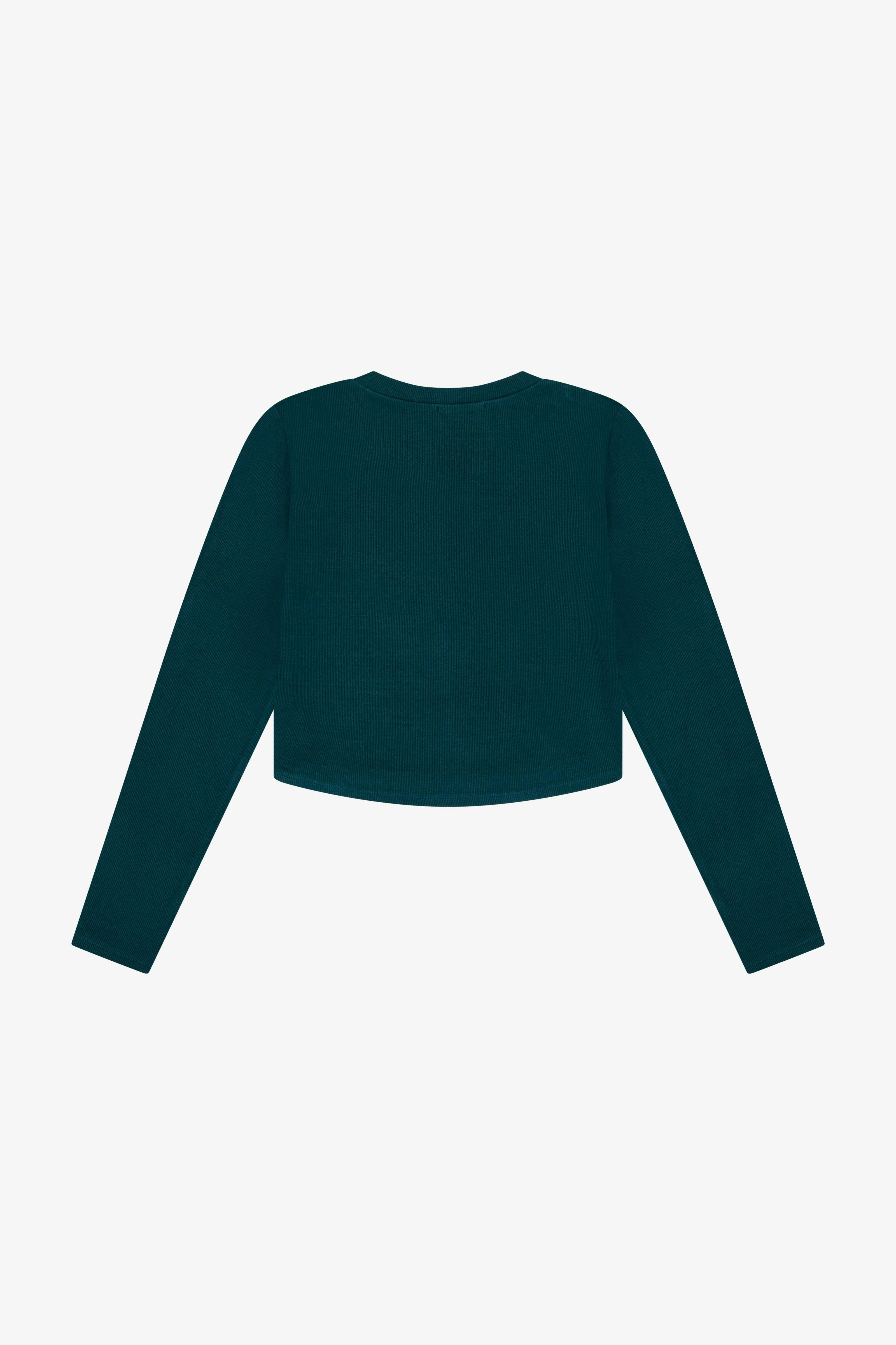 Tenly Rayon Rib Curved Hem L/S Top