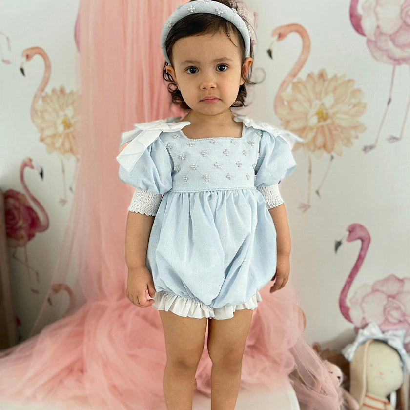 Charlotte Light Blue Linen Headband