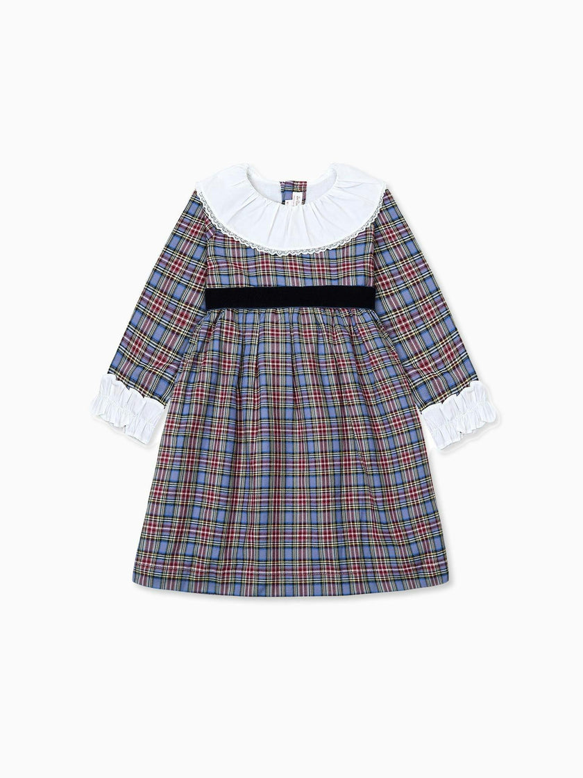 Blue Tartan Aurelia Girl Dress