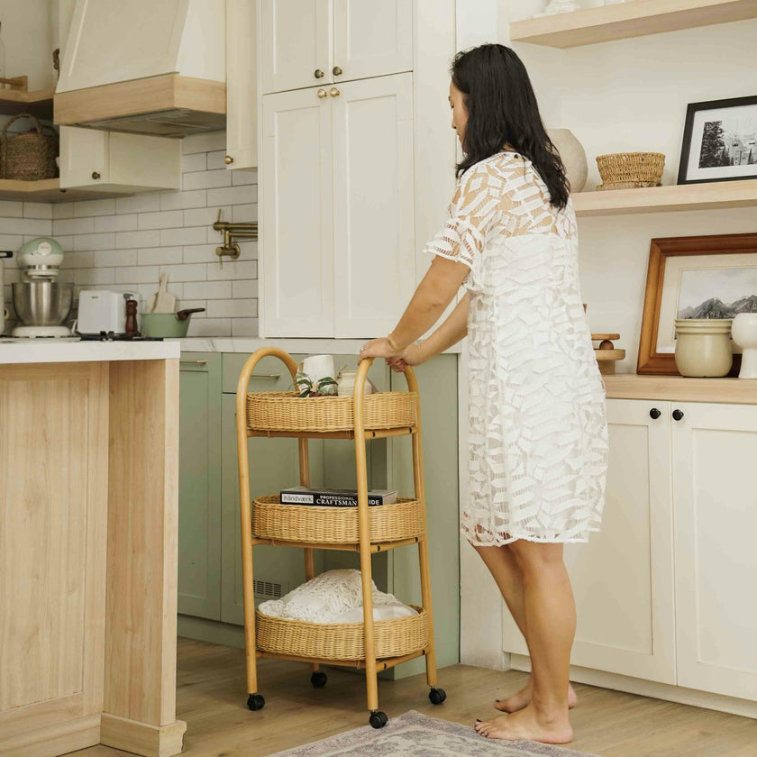 Handcrafted - Con Craft Trolley - Rattan Wicker