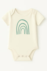 Rainbow Seafoam Organic Cotton Baby Bodysuit Short Sleeve