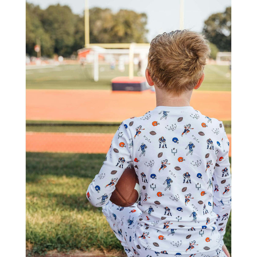 The Organic Long Sleeve Pajama Set [Football]