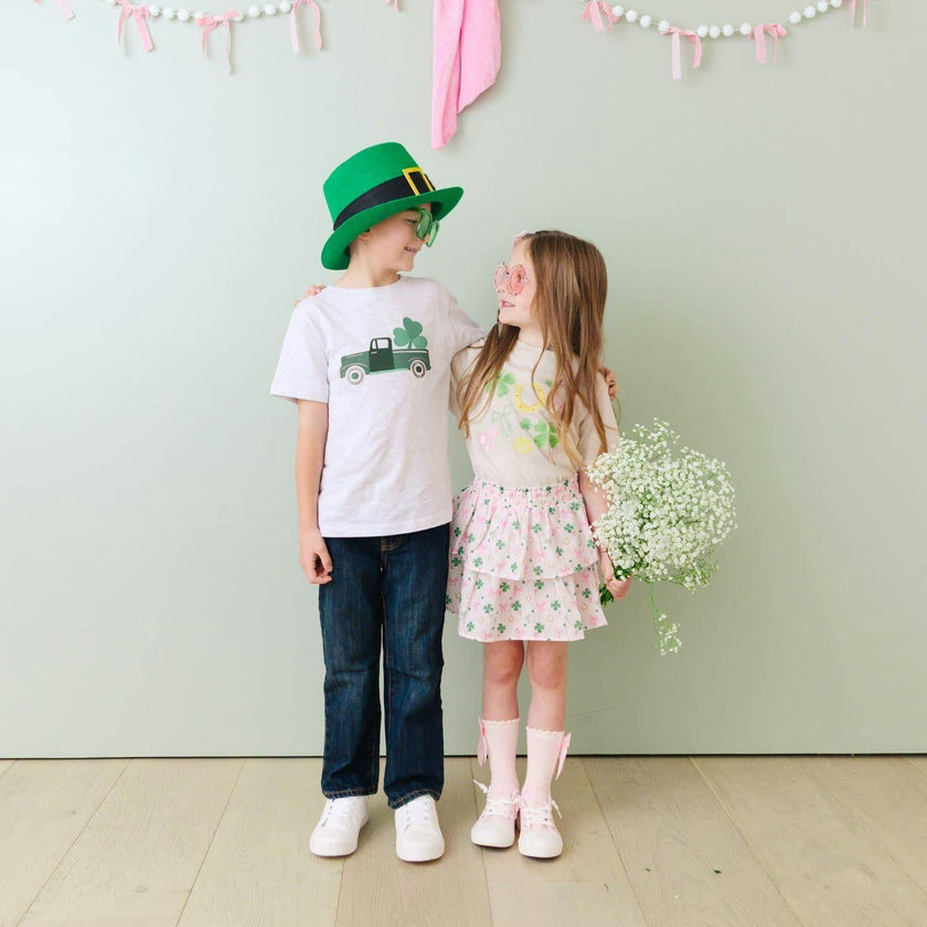 Shamrock Truck Patch St. Patrick's Day Short Sleeve T-Shirt