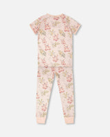 Organic Cotton Two-Piece Pyjama Set Pale Pink Bear Print