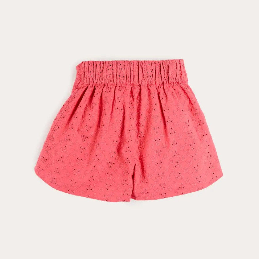 Broderie Anglaise High Waisted Shorts in Strawberry (4-12yrs)
