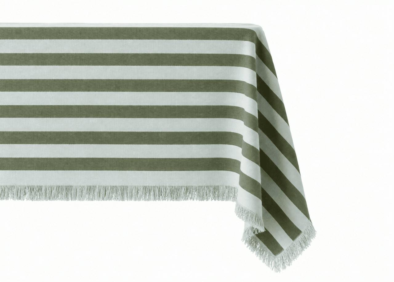 Lido Stripe Tablecloth in Oliva