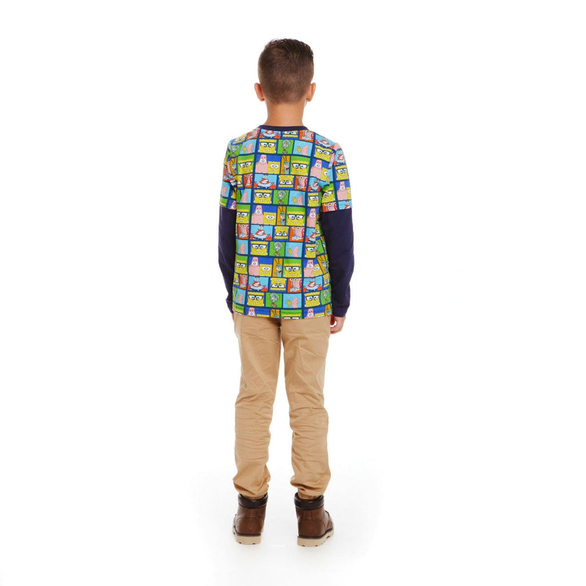 SpongeBob SquarePants™ x Andy & Evan® | Kids (2-7) Long Sleeve Character Collage T-Shirt