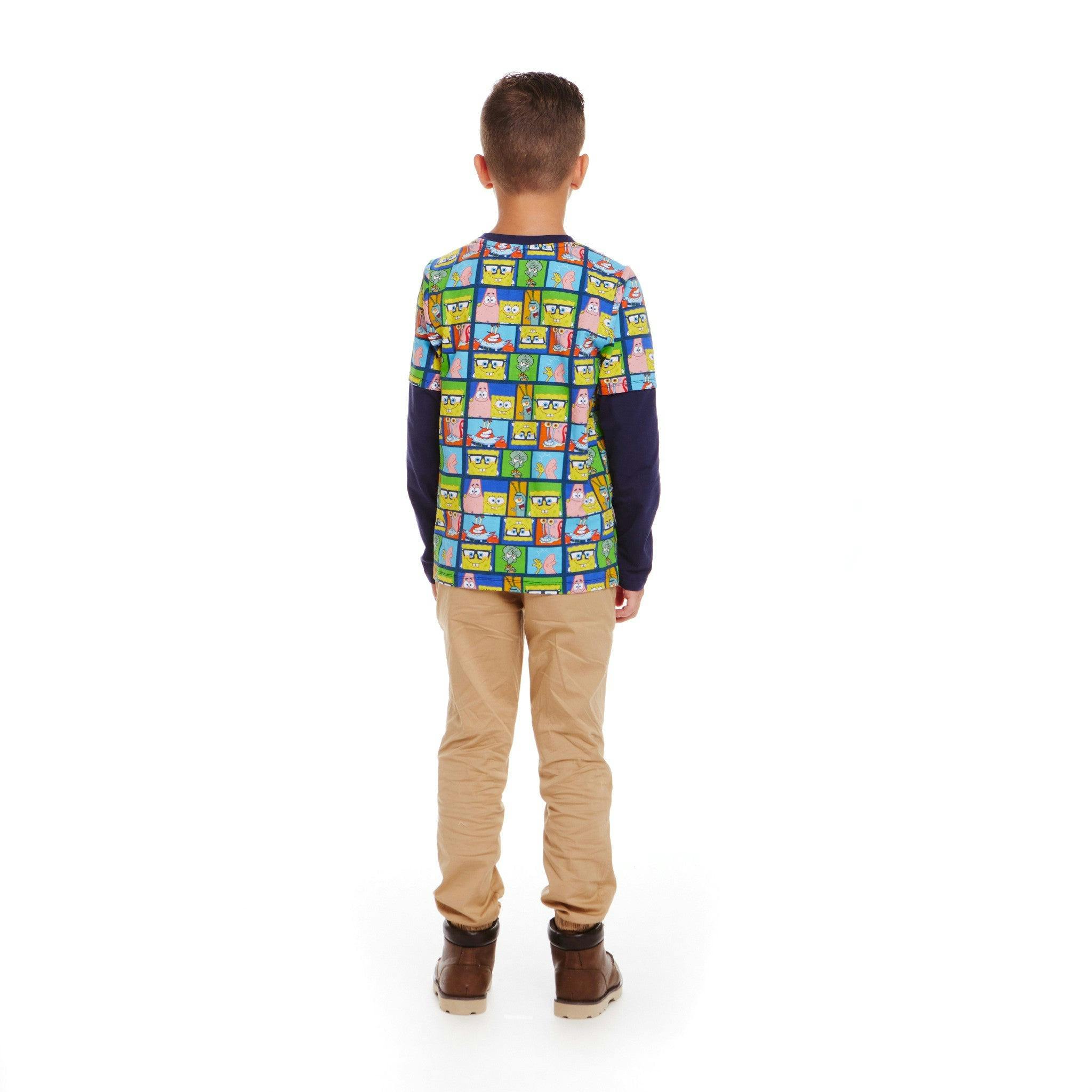 SpongeBob SquarePants™ x Andy & Evan® | Kids (2-7) Long Sleeve Character Collage T-Shirt