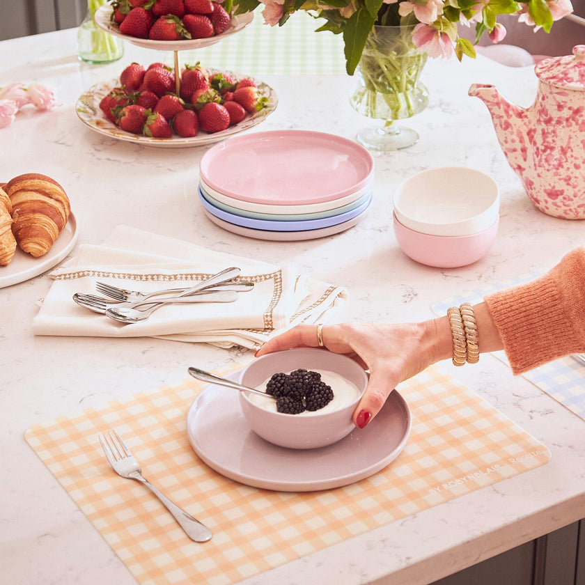 2 Placemats | Coral Gingham |  by robynblair x Recette
