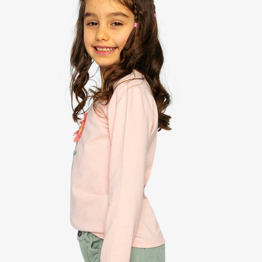 Long Sleeve Organic Cotton T-Shirt Pale Dusty Pink