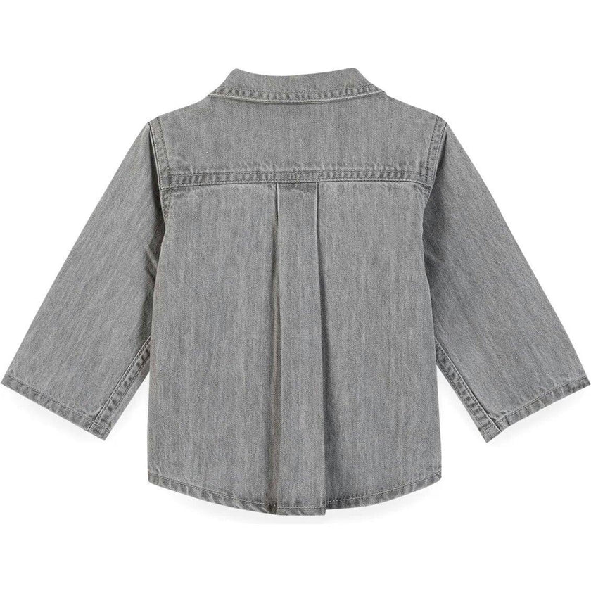 BONTON Soft Grey Embroidered Pan Baby Shirt