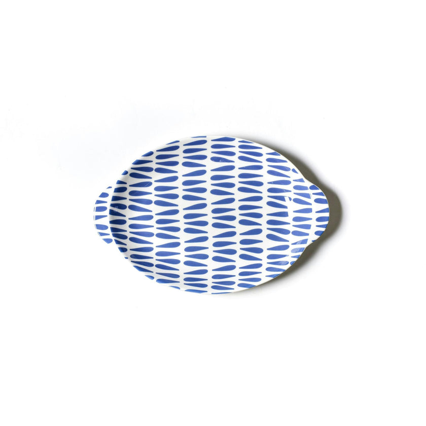 Iris Blue Drop Large Handled Oval Platter