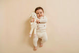 Madeline the lamb 11" natural, marigold, dusty rose, salmon