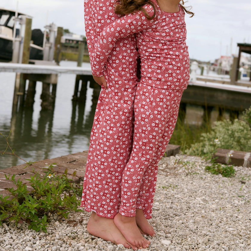 girls holiday bloom pima pajamas set