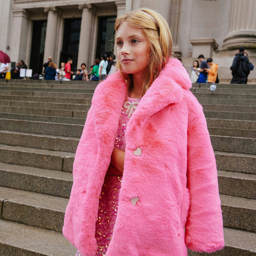 Hot Pink Faux Fur Coat