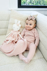 Embroidered Rose Footie and Beanie Set