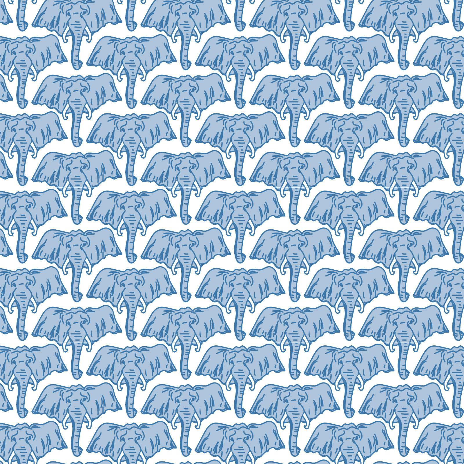 Parker Boys' Zipper Pajama - African Elephants Blue