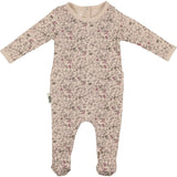 Elegant Floral Footie and Beanie Set