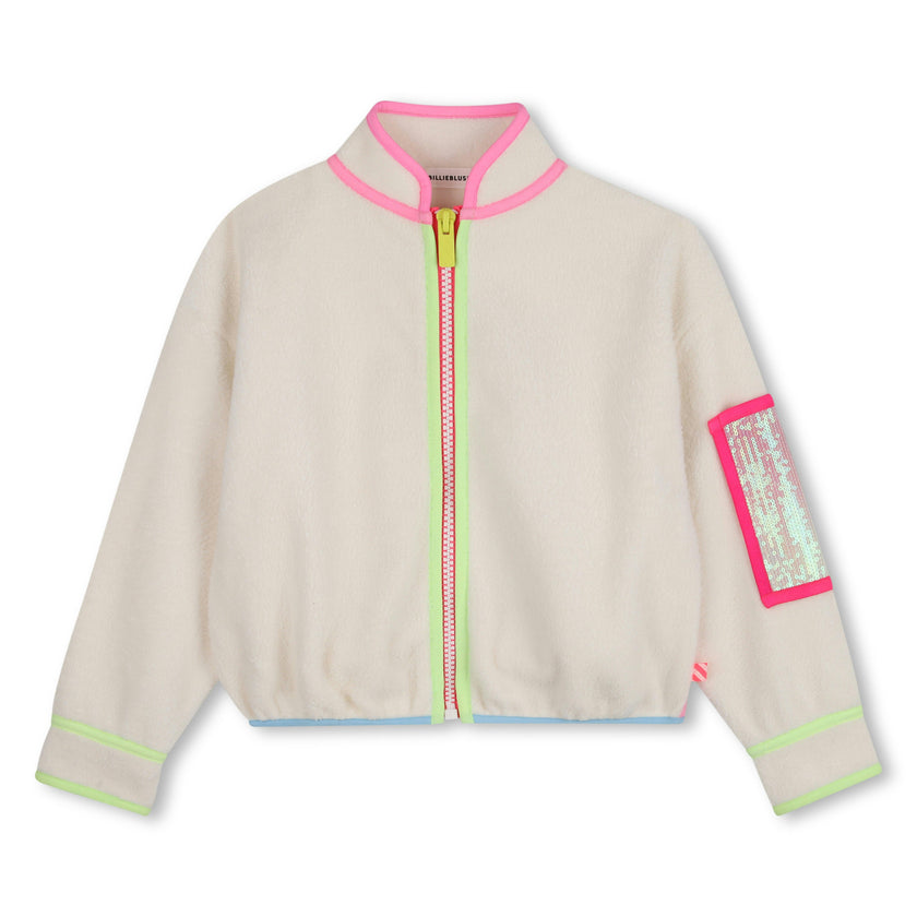 Beige Neon Trim Cardigan