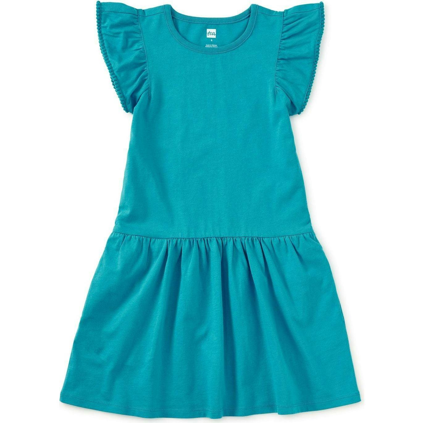 Pom-Pom Flutter Dress, Blue