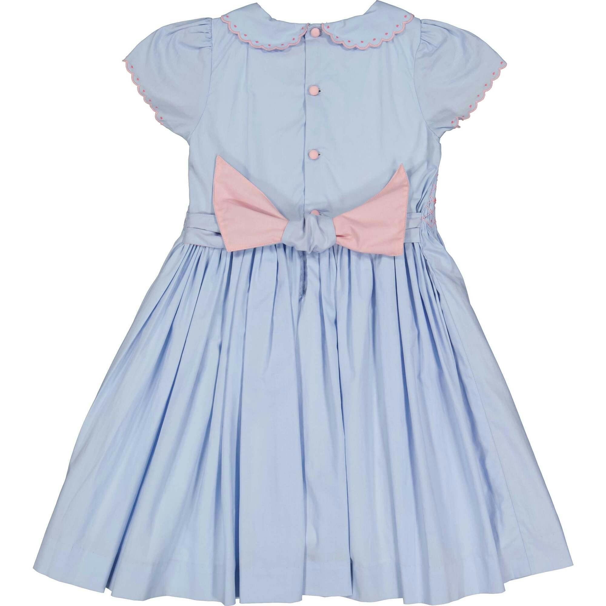 Myrtille Pink Floral Short Sleeve Bishop Dress