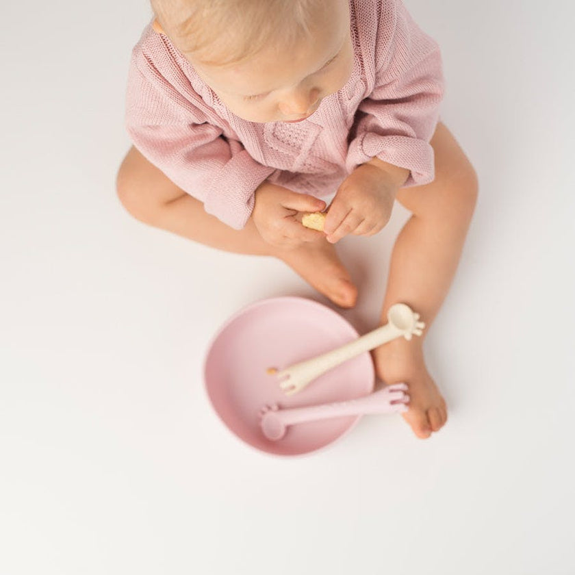 Silicone Baby Plate Bowl - Rose